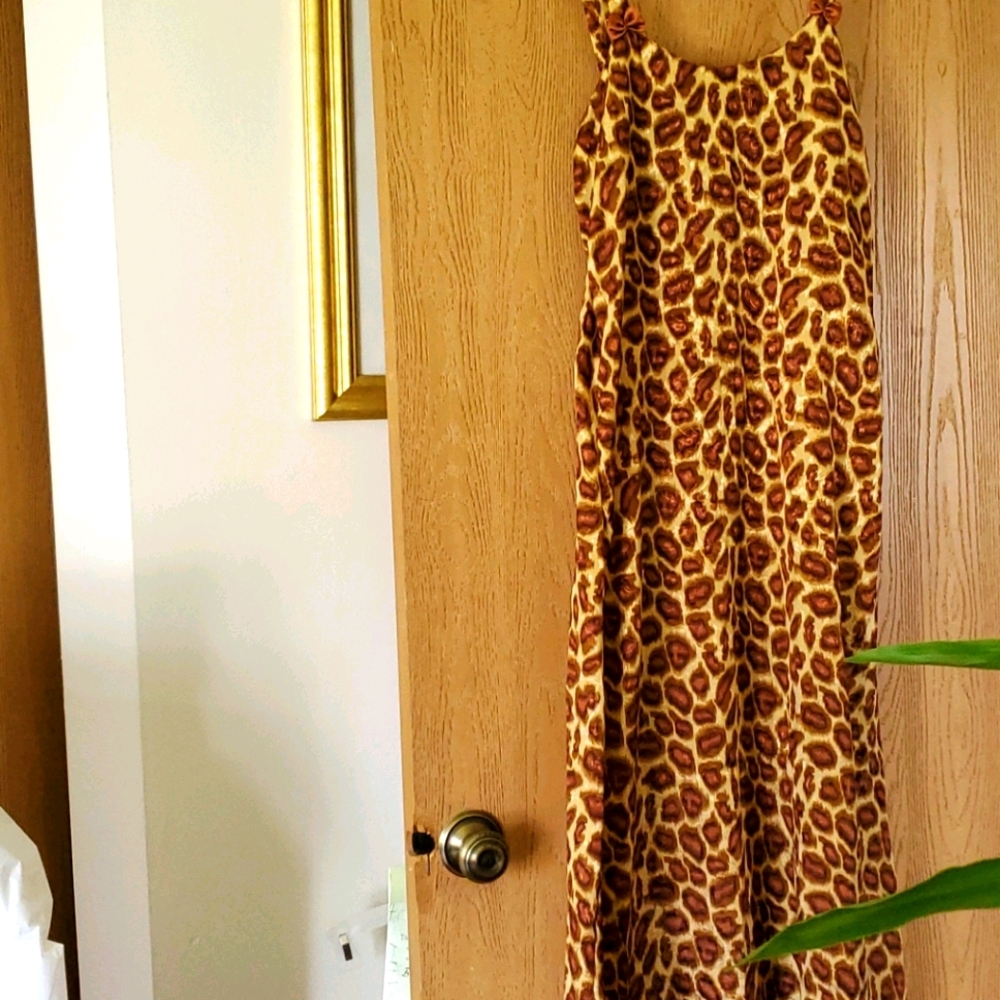 Leopard Print Polyester Sun Dress